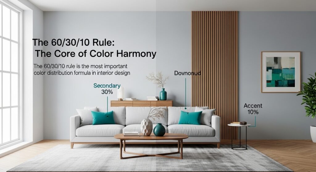 The 60/30/10 Rule: The Core of Color Harmony