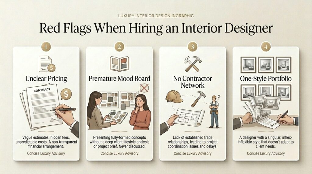 Red Flags When Hiring an Interior Designer